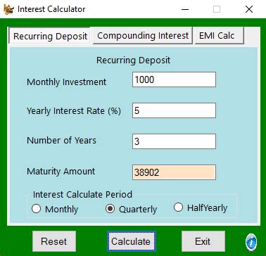 Investment Deposit Calculator