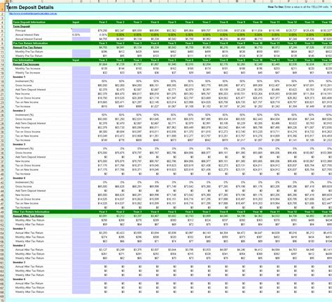 Investment Property Calculator Excel Spreadsheet