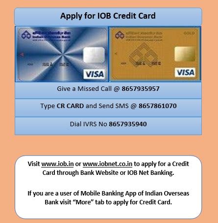 Iob Bank Credit Card Eligibility