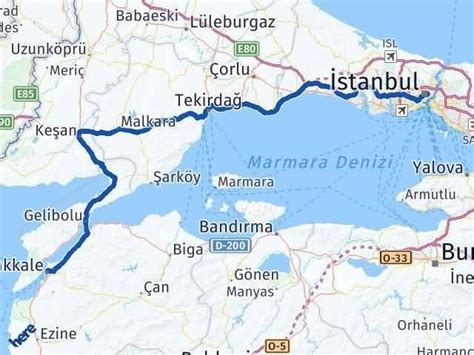 Istanbul çanakkale arası en kısa yol