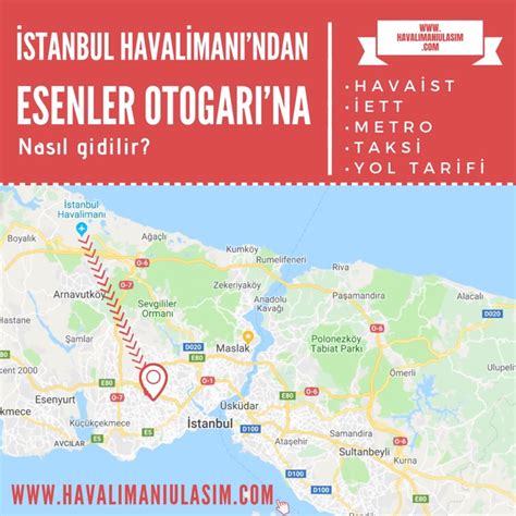 Istanbul havalimanı esenler otogar arası kaç km