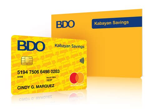 Kabayan Peso Savings Account Bdo