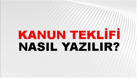 Kanun teklifi nasıl yasalaşır