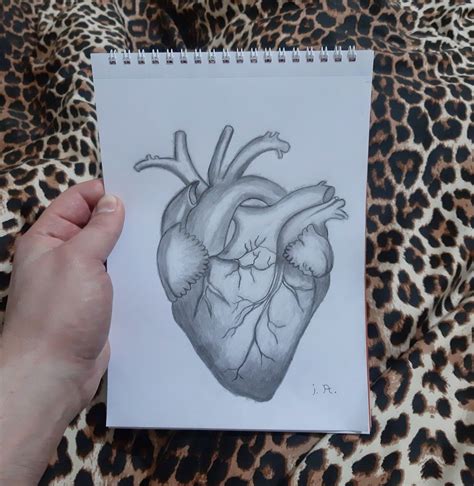 Kara kalem kalp çizimi