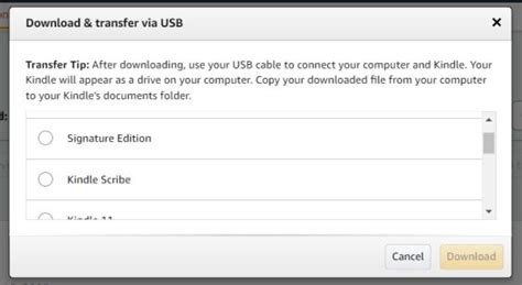 Kindle download usb