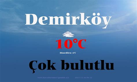 Kirklareli demirkoy hava durumu