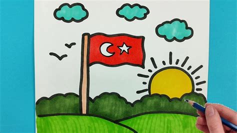 Kolay türk bayrağı çizimi