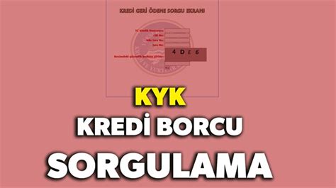 Kyk borç yapılandırma sorgulama