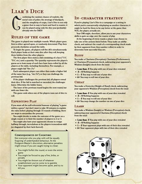 Liar's Dice Rules