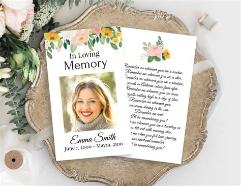 Memorial Celebration Of Life Cards