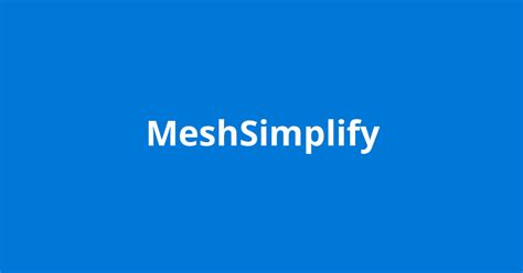 Meshsimplify download