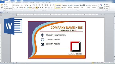 Microsoft Word Card Maker