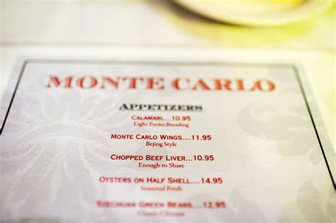 Monte Carlo Minneapolis Menu