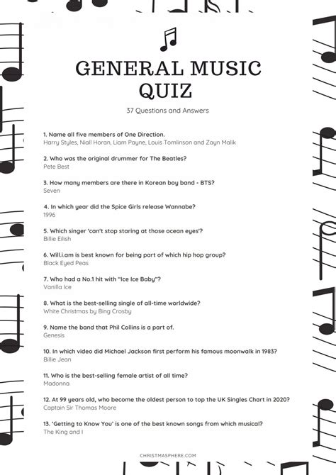 Music Quiz Questions And Answers