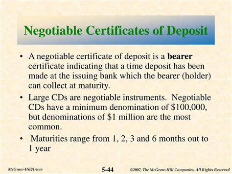 Negotiable Certificate Of Deposit Negotiable Certificate Of Deposit
