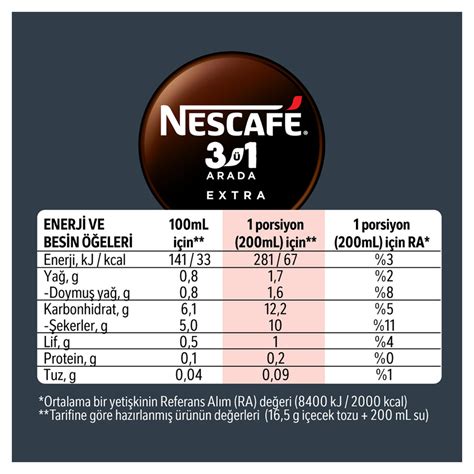 Nescafede kafein miktarı