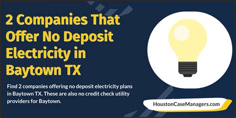 No Deposit Electric Companies In Texas