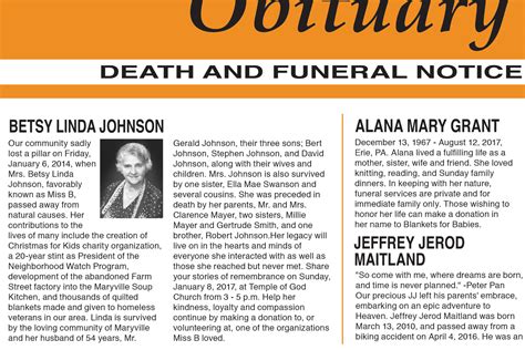 Northern Star Obituary Notices