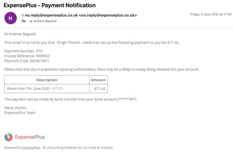 Notification For Payment