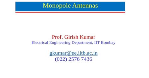 Nptel Antenna Girish Kumar