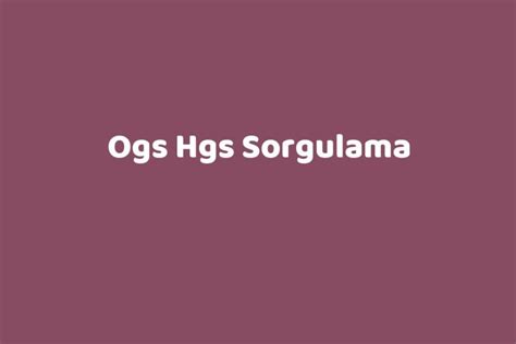 Ogs sorgulama