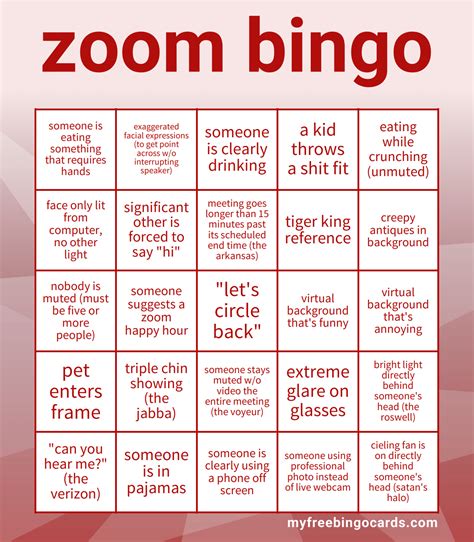 Online Bingo Cards For Zoom