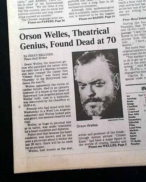 Orson Welles Weight At Death