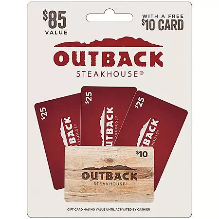 Outback Steakhouse Gift Card Value