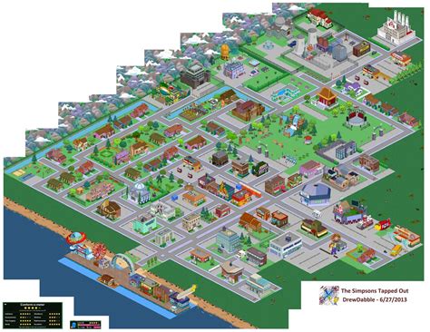 Oyunda Simpsons Springfield şəhərinin xəritəsi