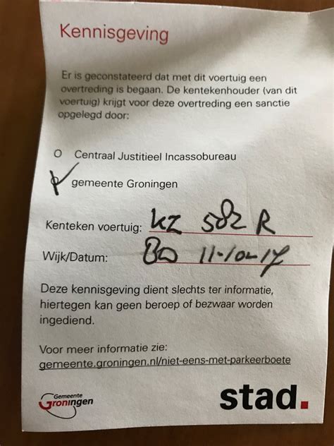 Parkeerboete Gemeente Groningen