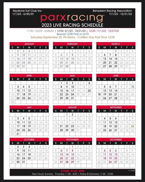 Parx Live Racing Schedule 2021