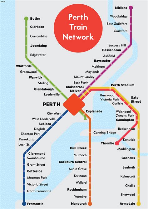 Perth City Train Station Map