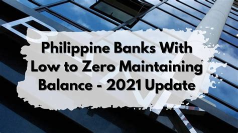 Philippine Bank Lowest Maintaining Balance