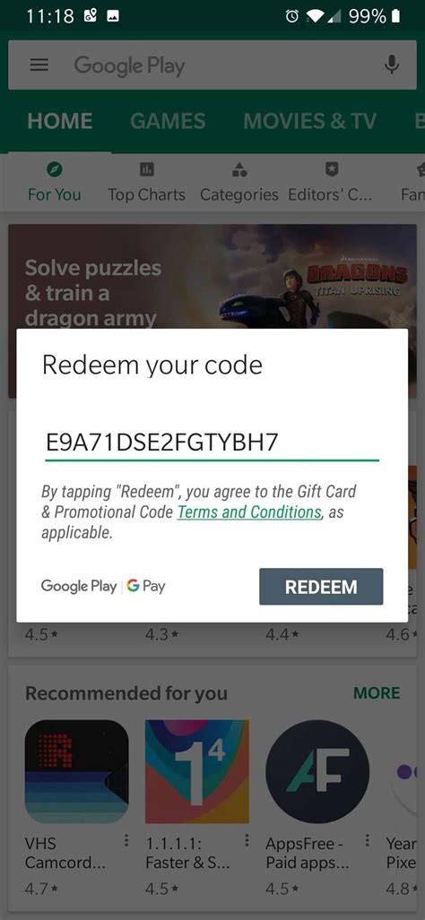 Play Card Redeem Code