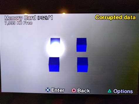 Playstation 2 Memory Card Corrupted Data
