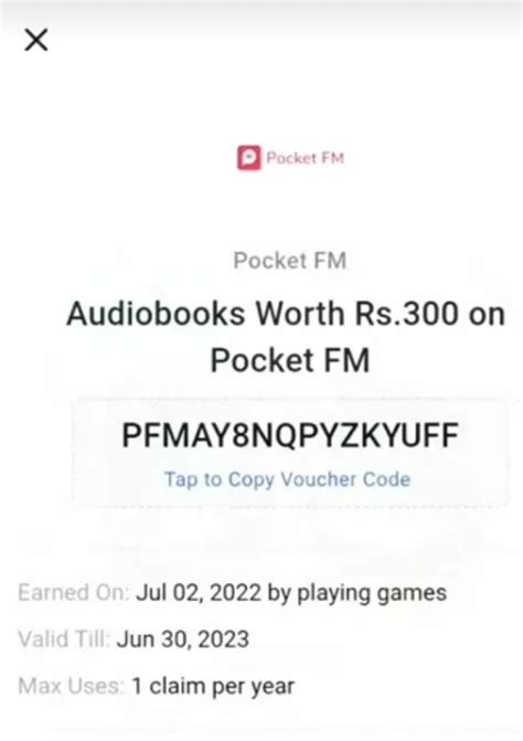Pocket Fm App Promo Code