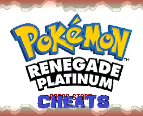 Pokemon Renegade Platinum Cheat Codes