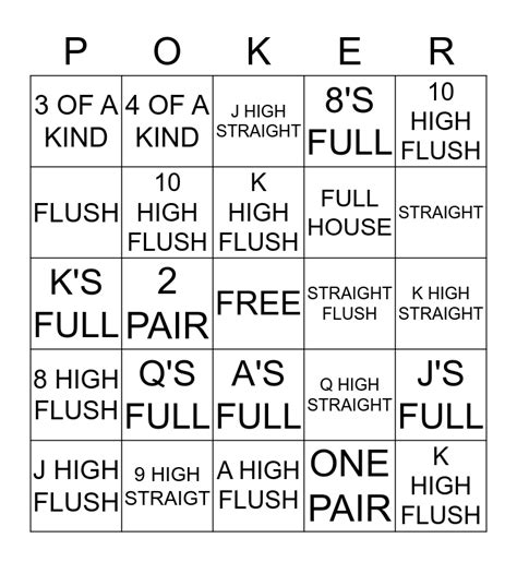 Poker Bingo Term