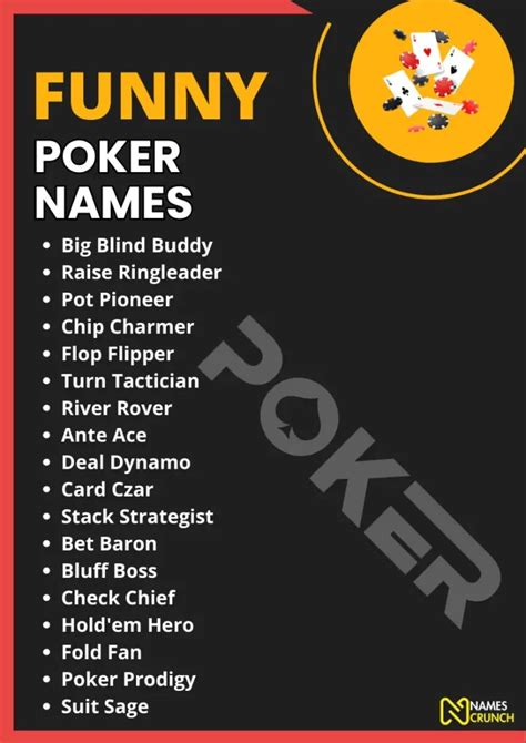 Poker Names Ideas