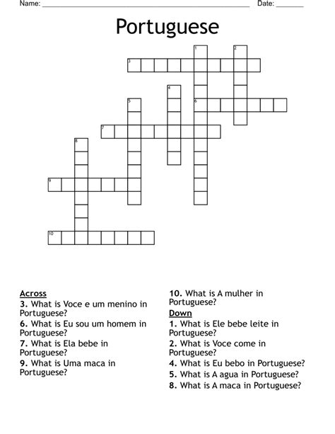 Portuguese Casino Crossword