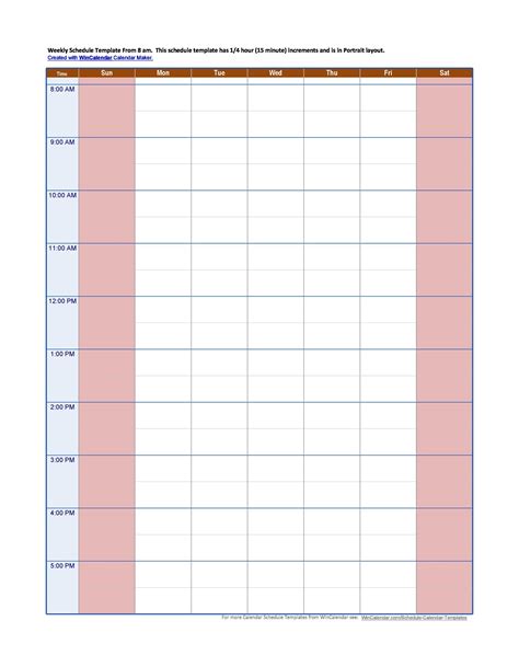 Printable Daily Schedule By Hour