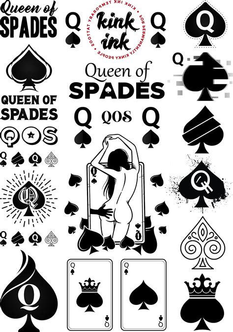 Queen Of Spades Temporary Tattoo