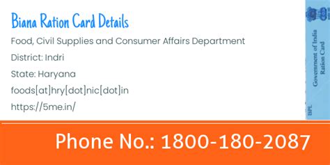 Ration Card Customer Care Number