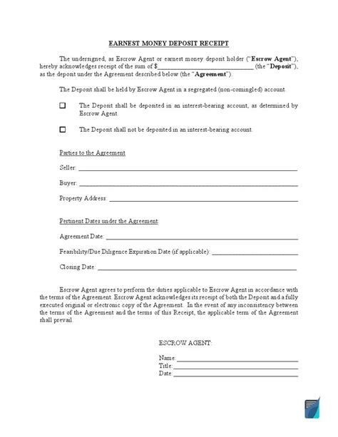 Real Estate Deposit Contract Real Estate Deposit Contract