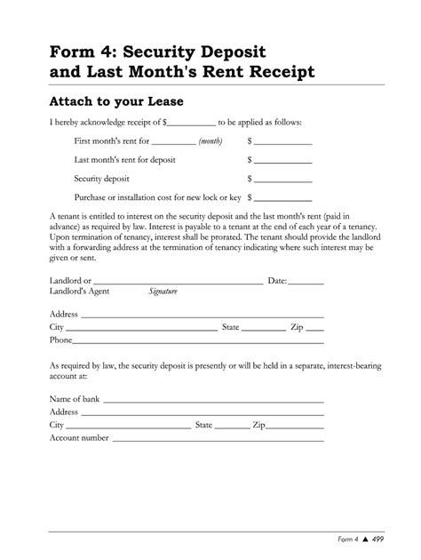 Rental Property Security Deposit