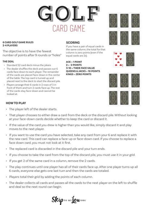 Rules For Golf Card Game 8 Cards
