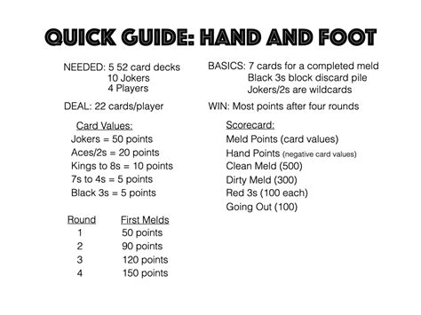Rules For Hand And Foot 4 Players