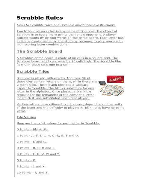 Scrabble Game Rules And Regulations