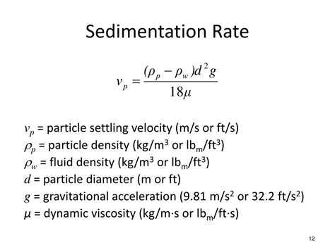 Sedimentation Formula