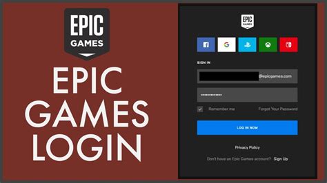 Sign in to Your Epic Games account.